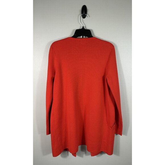 J Crew Vanessa Sweater Jacket Womens Small Red Knit Pockets Open Front Cardigan - Picture 2 of 9